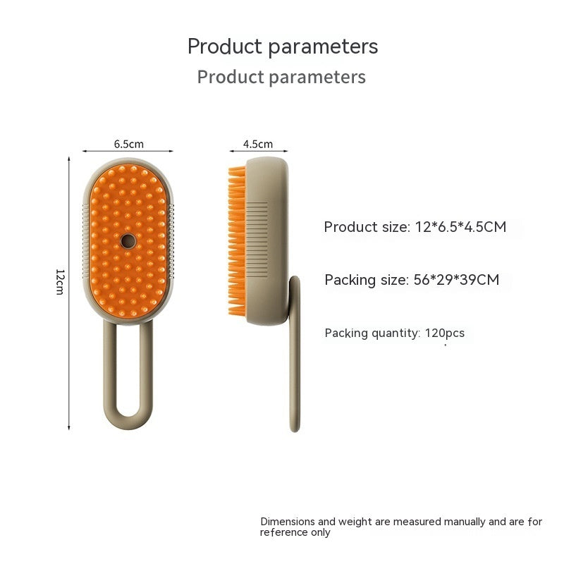 3-in-1 Steamy Pet Grooming Brush – Massage, De-Shed & Shine